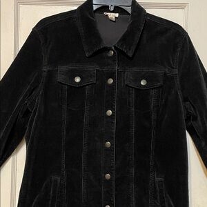Women's Tribal Jeans Heavyweight Black Corduroy Jacket with Snaps